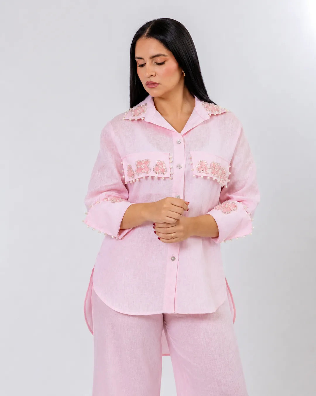 Camisa Mangas Perla