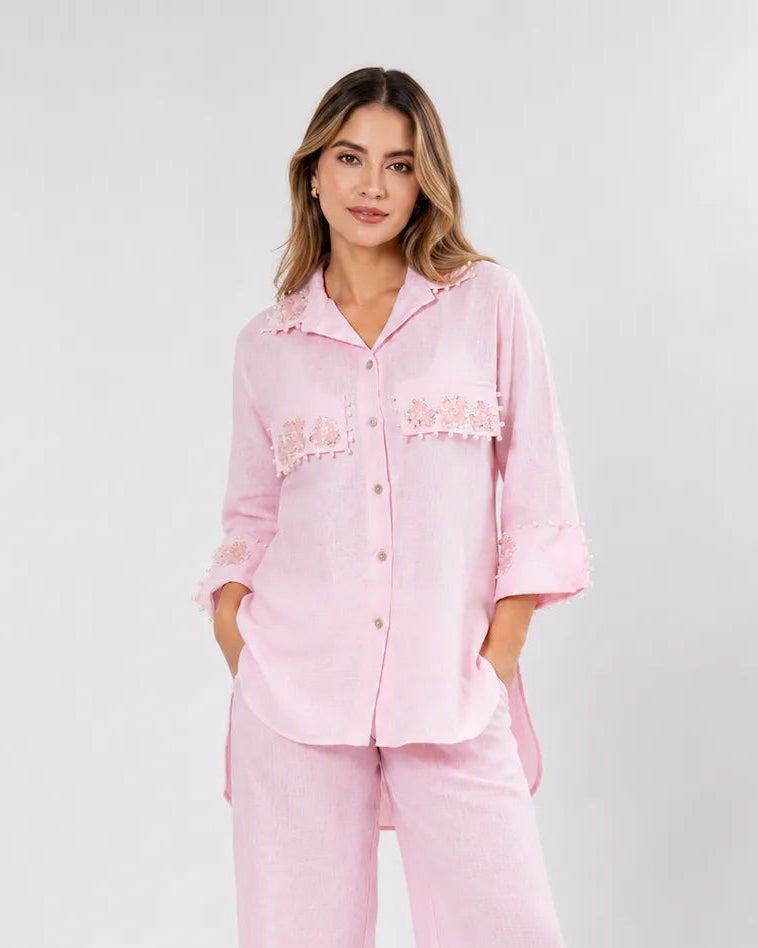 Camisa Mangas Perla