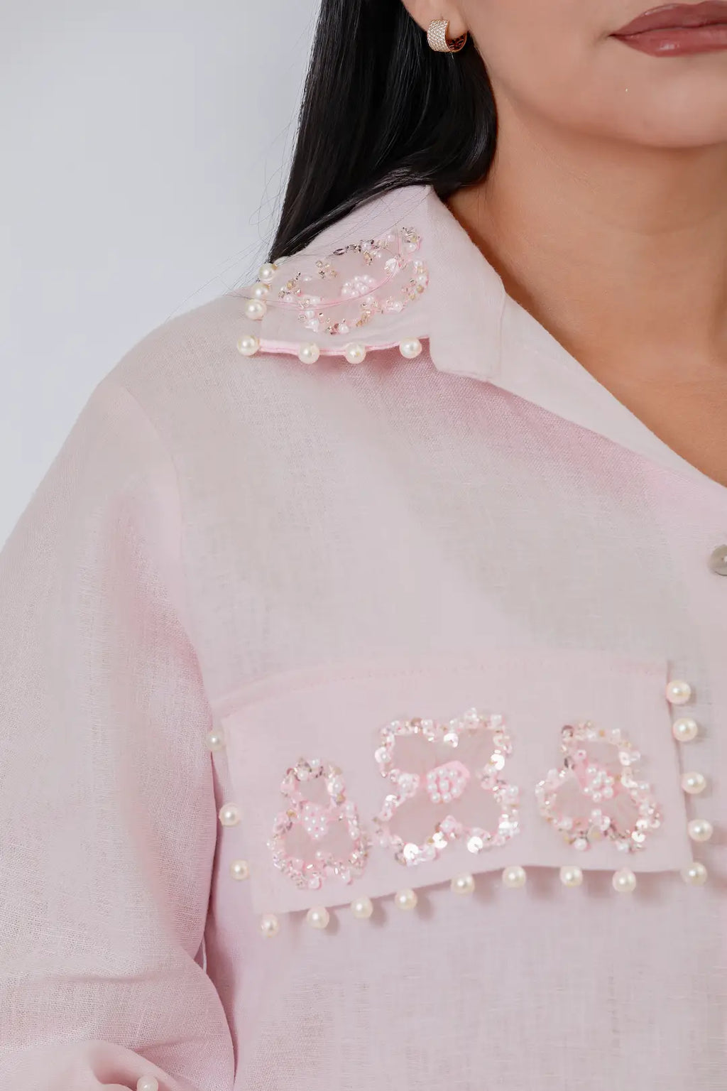 Camisa Mangas Perla