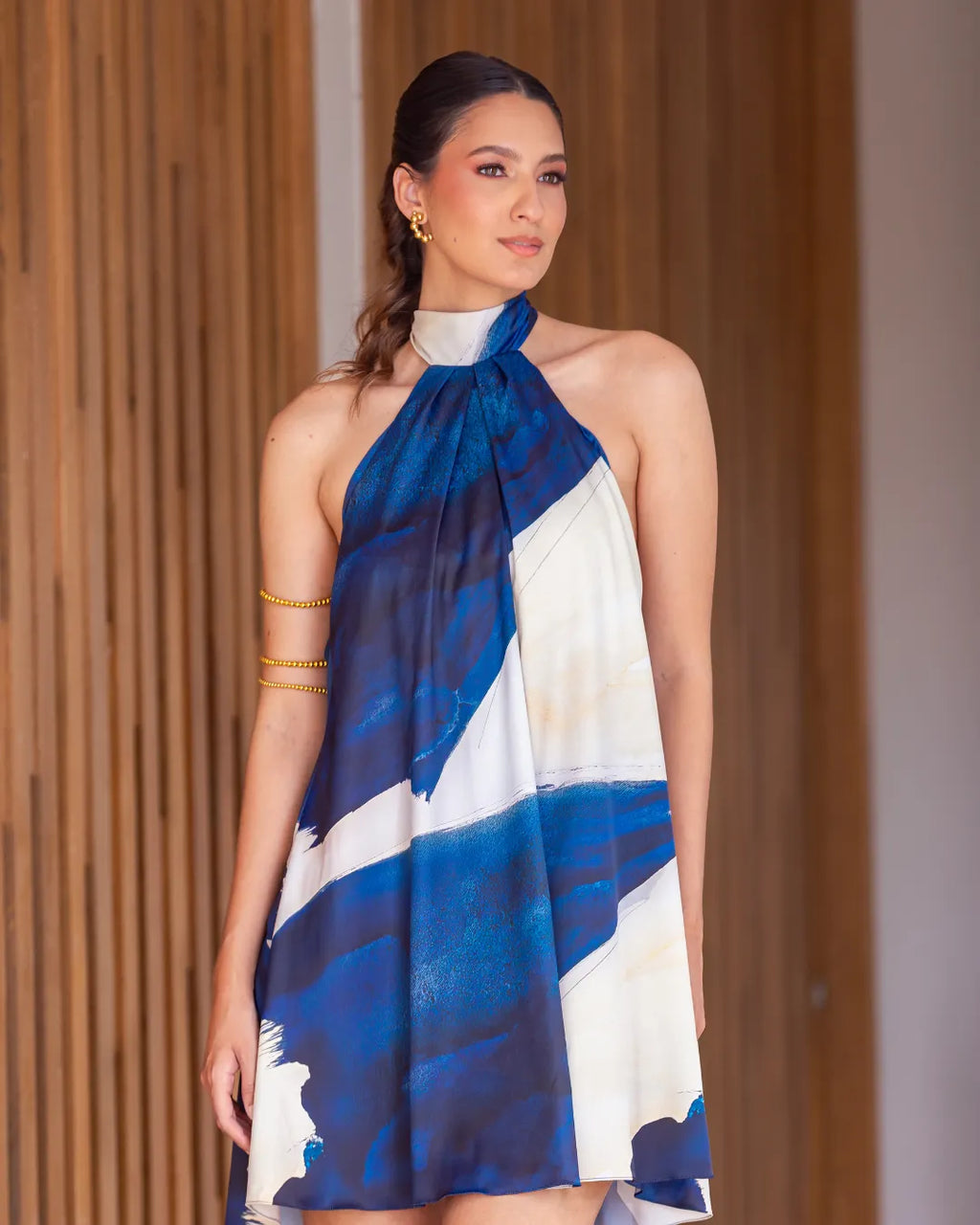 Vestido espalda afuera Mediterráneo cuello Halter