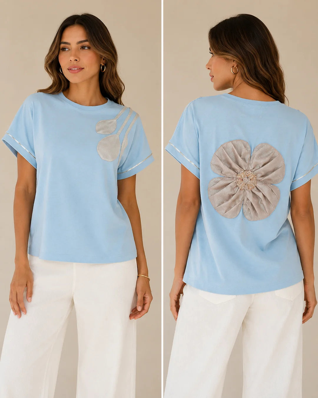 T-Shirt Algodón Flor