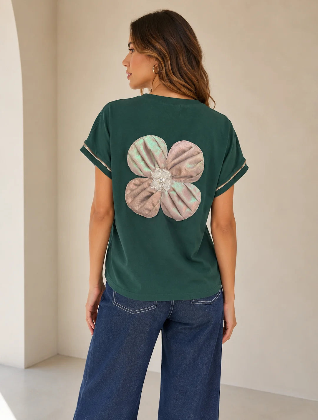 T-Shirt Algodón Flor