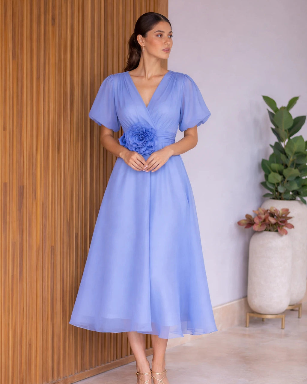 Vestido Indo Manga Corta