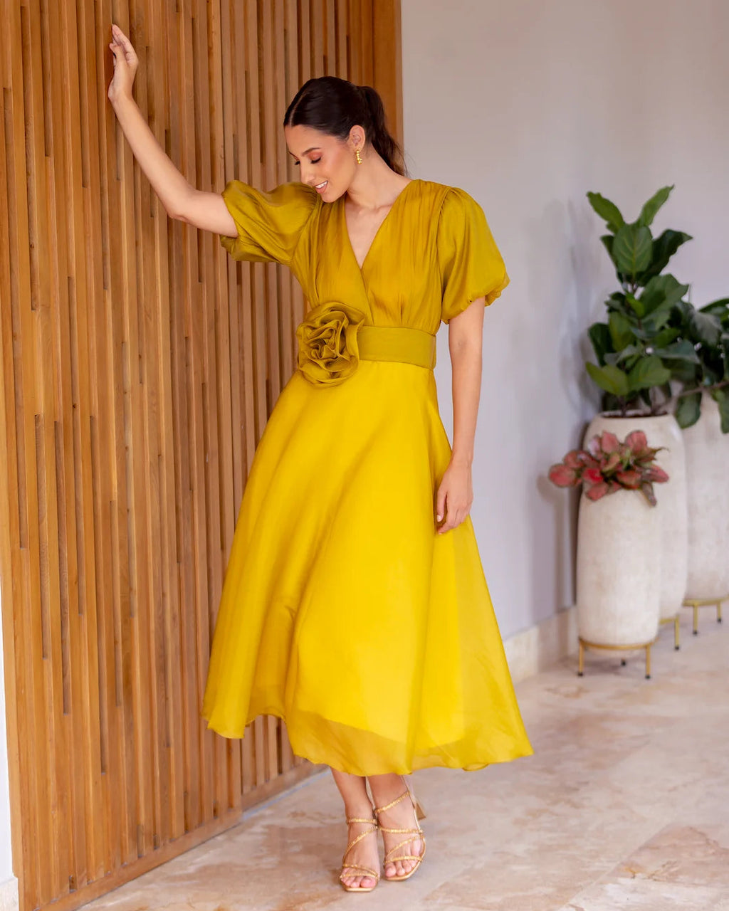 Vestido Indo Manga Corta
